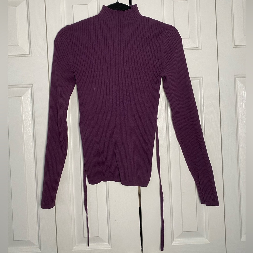 Aritzia Purple Cutout Turtleneck